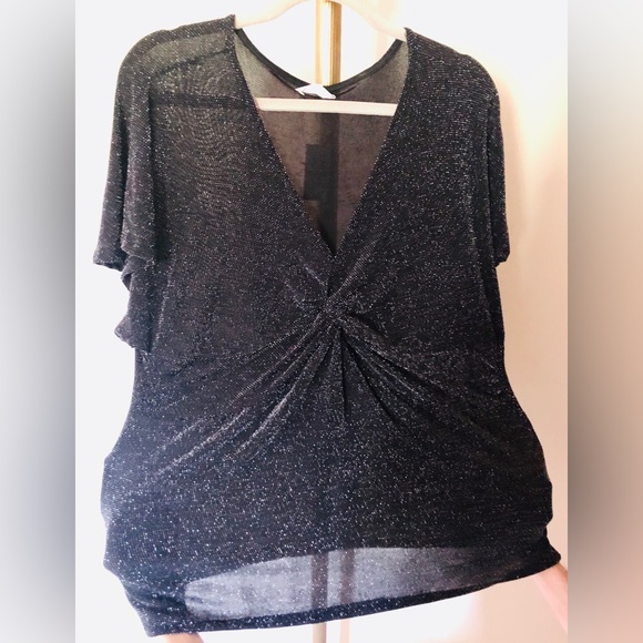 Maurices Shimmer Metallic Black Twist Front Blouse- Plus Size 2X - 🔥 2X40 - Picture 3 of 4